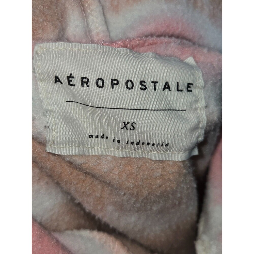 Aéropostale Tie Dye Cropped Hoodie XS Pink Brown Soft Girl Festival - Picture 4 of 7